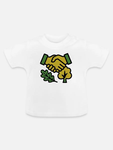 Handschlag Natur Forst Logo - Baby Bio-T-Shirt mit Rundhals - Weiß