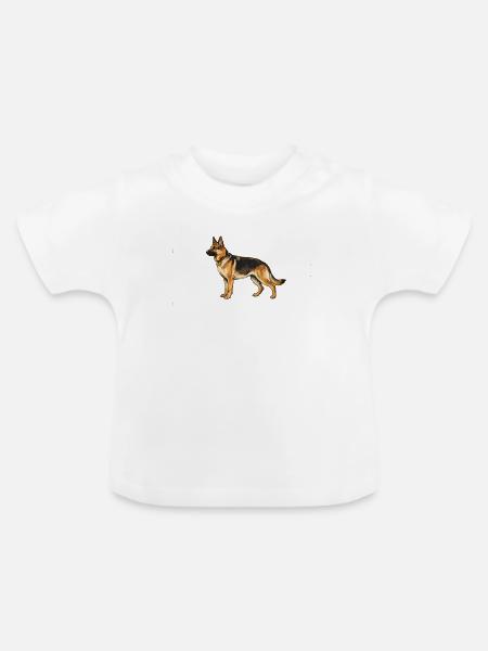 Deutscher Schäferhund. Retro-Stil - Baby Bio-T-Shirt mit Rundhals - Weiß
