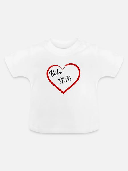 Bester Papa - Baby Bio-T-Shirt mit Rundhals - Weiß