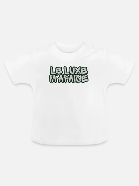Französischer Graffiti-Luxus - Baby Bio-T-Shirt mit Rundhals - Weiß
