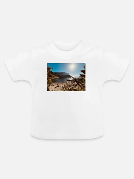 Sunny Beach Bay - Baby Bio-T-Shirt mit Rundhals - Weiß