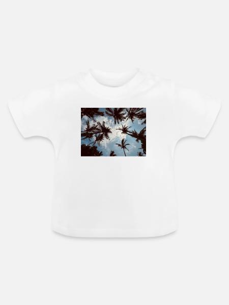 Perspektive der tropischen Palmen - Baby Bio-T-Shirt mit Rundhals - Weiß