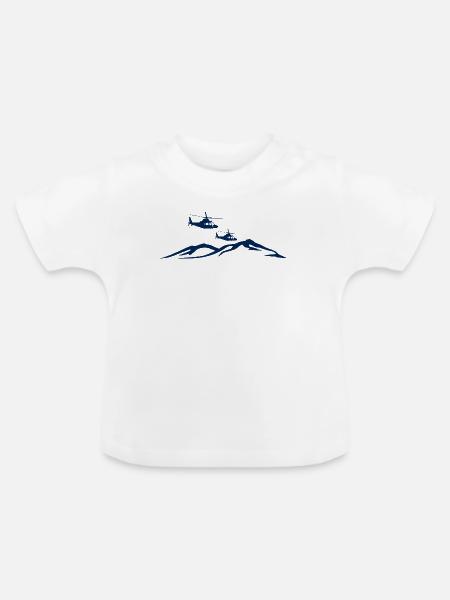 Helikopter Berg Pilot - Baby Bio-T-Shirt mit Rundhals - Weiß