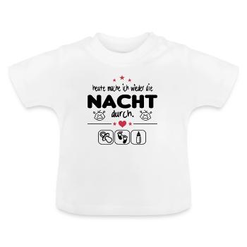 Geschrei Nacht Gebrüll Nachts wach Baby Säugling - Baby Bio-T-Shirt mit Rundhals - Weiß - Vorne