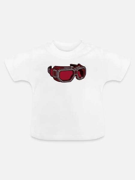 Sportbrille Schutzbrille Icon - Baby Bio-T-Shirt mit Rundhals - Weiß