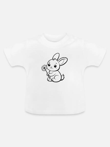 Süßer Hase - Baby Bio-T-Shirt mit Rundhals - Weiß