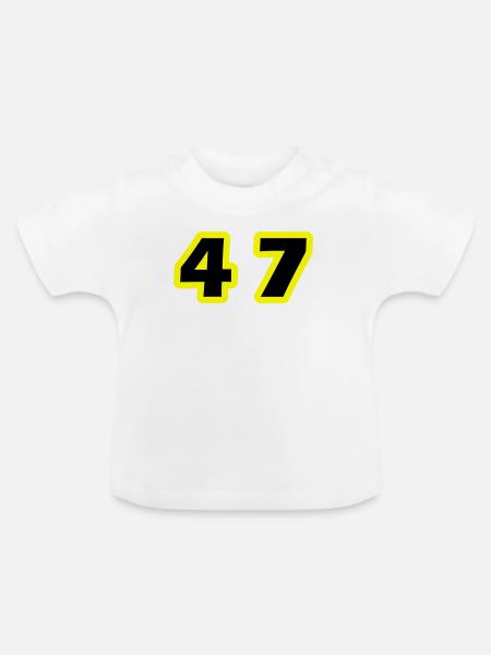 47 Zahl symbol - Baby Bio-T-Shirt mit Rundhals - Weiß