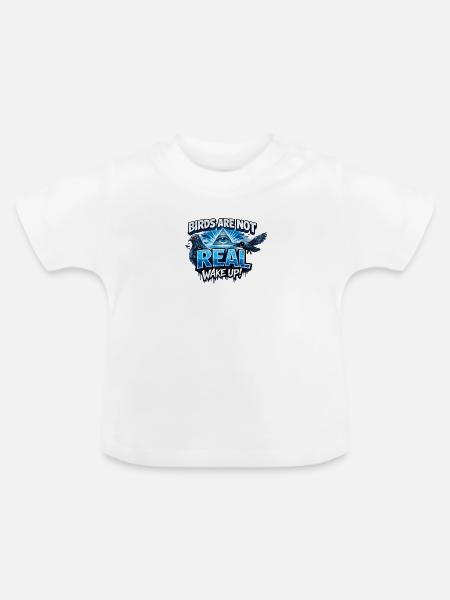 Verschwörungs-T-Shirt mit beleuchteten Augen - Baby Bio-T-Shirt mit Rundhals - Weiß