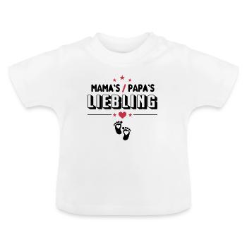 Mama Papa Liebling Baby Sprüche - Baby Bio-T-Shirt mit Rundhals - Weiß - Vorne