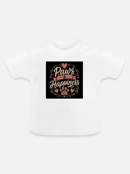 Pfoten & Glück - Baby Bio-T-Shirt mit Rundhals - Weiß