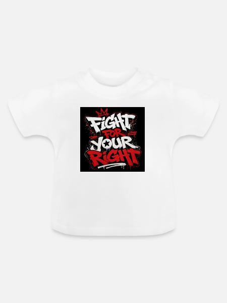 Urban Graffiti-Texte - Baby Bio-T-Shirt mit Rundhals - Weiß