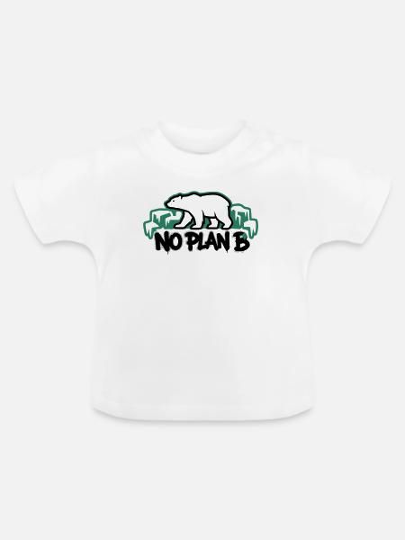 Eisbaer No Plan B Logo - Baby Bio-T-Shirt mit Rundhals - Weiß