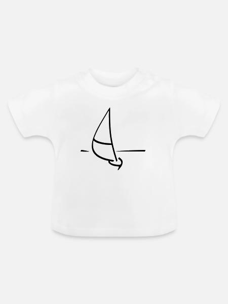 Segelboot - Baby Bio-T-Shirt mit Rundhals - Weiß