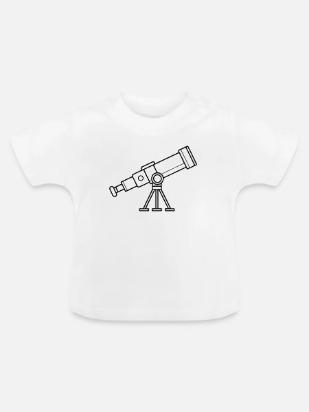 Teleskop - Baby Bio-T-Shirt mit Rundhals - Weiß