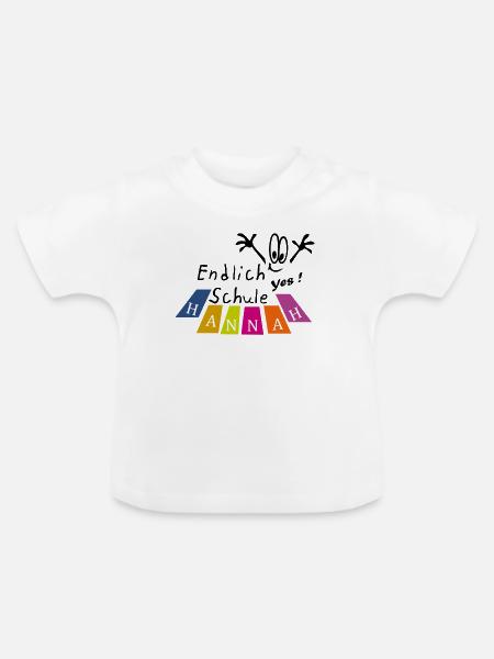 endlich Schule Hannah - Baby Bio-T-Shirt mit Rundhals - Weiß