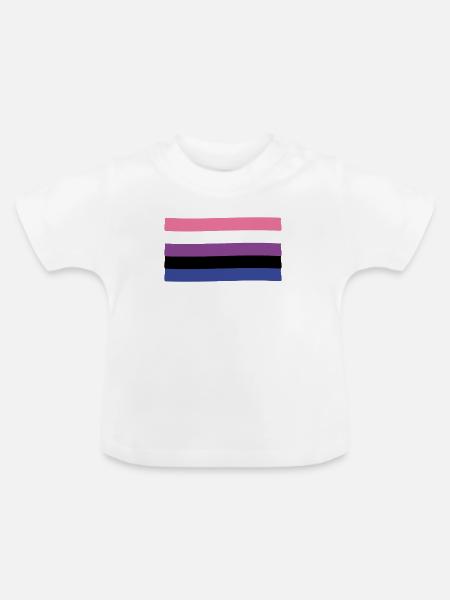 Genderfluid Pride Flagge - Baby Bio-T-Shirt mit Rundhals - Weiß
