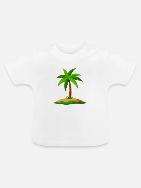 Tropische Insel - Baby Bio-T-Shirt mit Rundhals - Weiß