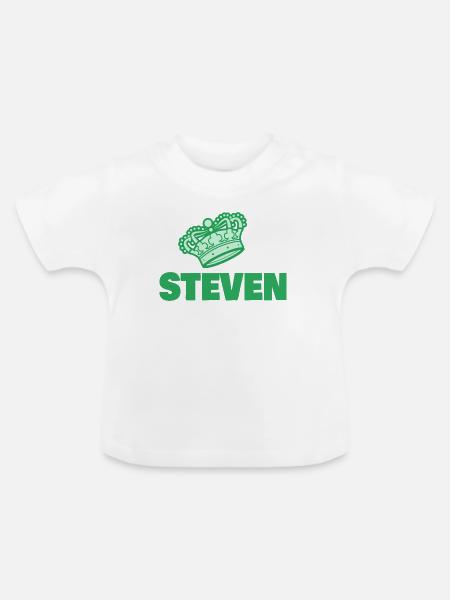 Geschenk für Steven - Baby Bio-T-Shirt mit Rundhals - Weiß