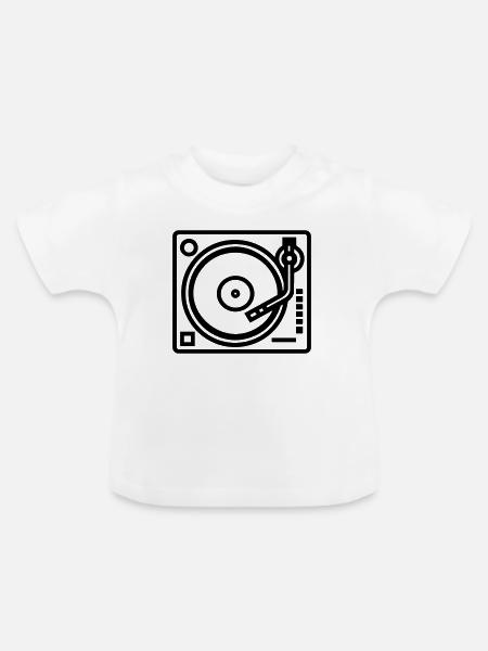 DJ-Plattenspieler - Baby Bio-T-Shirt mit Rundhals - Weiß