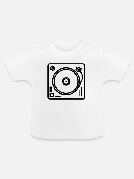 DJ-Plattenspieler - Baby Bio-T-Shirt mit Rundhals - Weiß