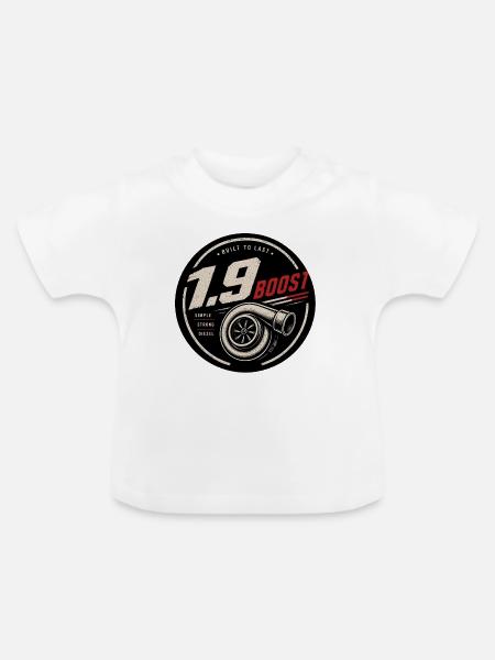 Turbo 1.9 Boost Diesel Badge - Baby Bio-T-Shirt mit Rundhals - Weiß
