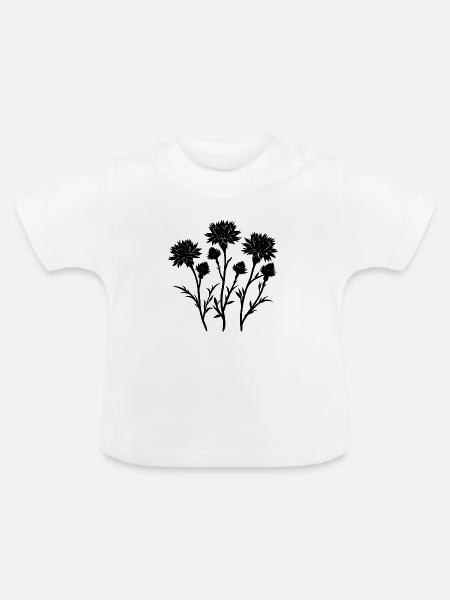 Botanische Kornblume - Baby Bio-T-Shirt mit Rundhals - Weiß