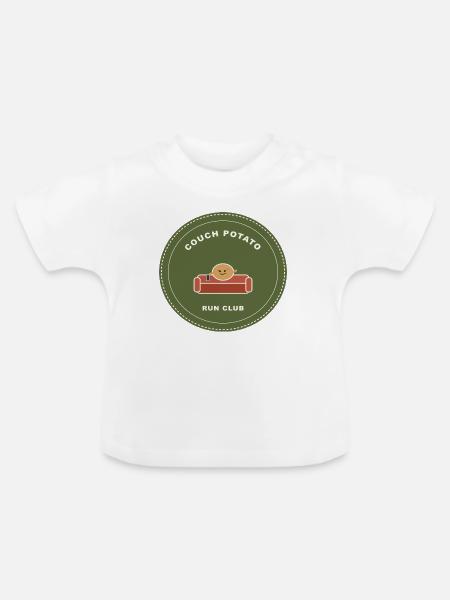 Couch Potato Run Club - Baby Bio-T-Shirt mit Rundhals - Weiß