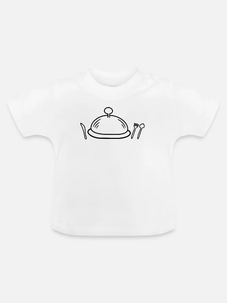 Ich esse, also bin ich - Baby Bio-T-Shirt mit Rundhals - Weiß