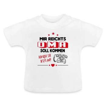 Oma soll kommen Babysprüche Telefon - Baby Bio-T-Shirt mit Rundhals - Weiß - Vorne