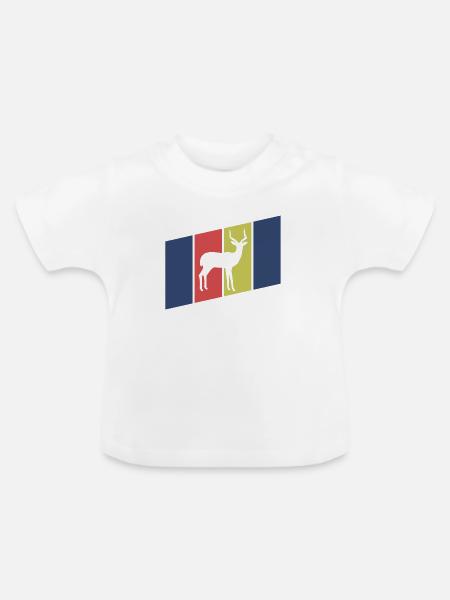 Antilope Silhouette Afrika - Baby Bio-T-Shirt mit Rundhals - Weiß