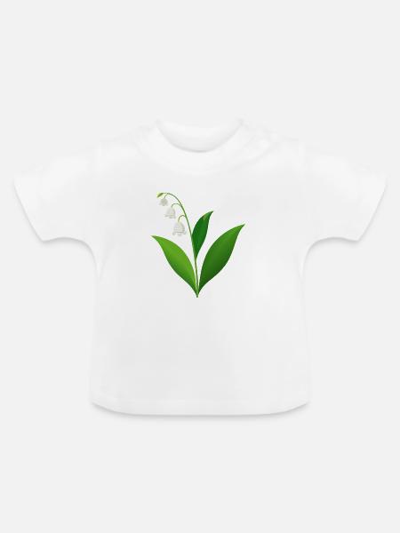 Maiglöckchen - Baby Bio-T-Shirt mit Rundhals - Weiß
