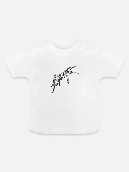 Black Ant – Insektenillustration - Baby Bio-T-Shirt mit Rundhals - Weiß