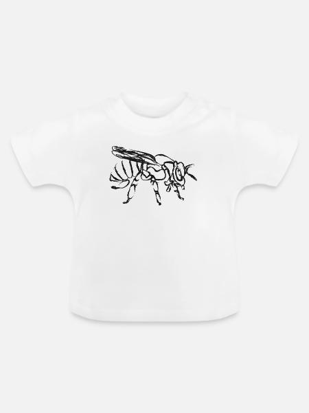 Black Bee – Instecte Illustration - Baby Bio-T-Shirt mit Rundhals - Weiß
