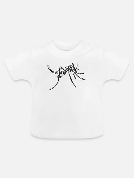 Schwarze Mücke – Intecte Illustration - Baby Bio-T-Shirt mit Rundhals - Weiß