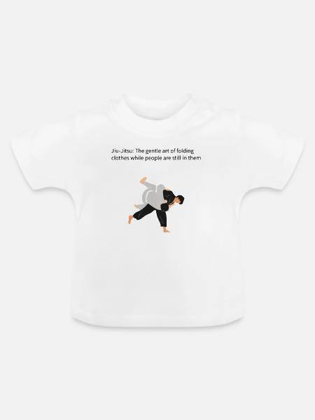 Judowurf und Griff - Baby Bio-T-Shirt mit Rundhals - Weiß