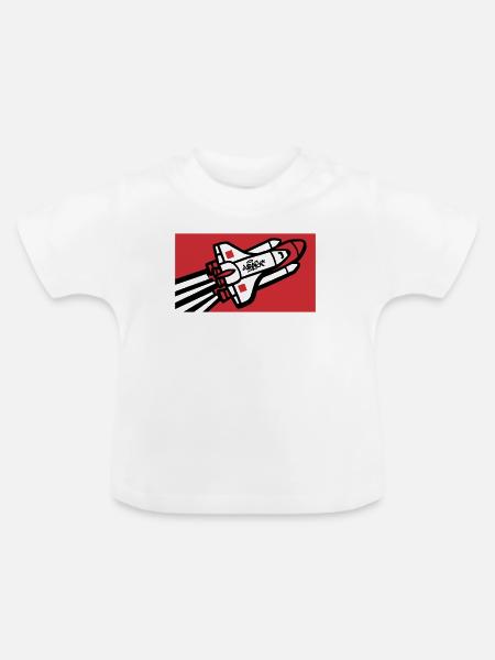Space Shuttle Graffiti Grafik - Baby Bio-T-Shirt mit Rundhals - Weiß