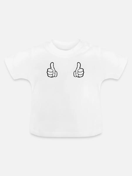 Like Hand - Baby Bio-T-Shirt mit Rundhals - Weiß