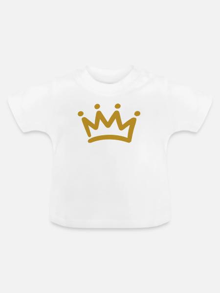 Goldene Krone - Baby Bio-T-Shirt mit Rundhals - Weiß