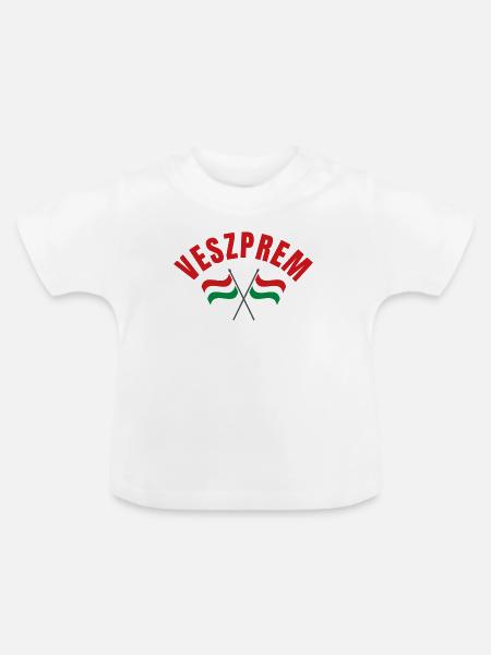 Veszprem Ungarische Flaggen - Baby Bio-T-Shirt mit Rundhals - Weiß