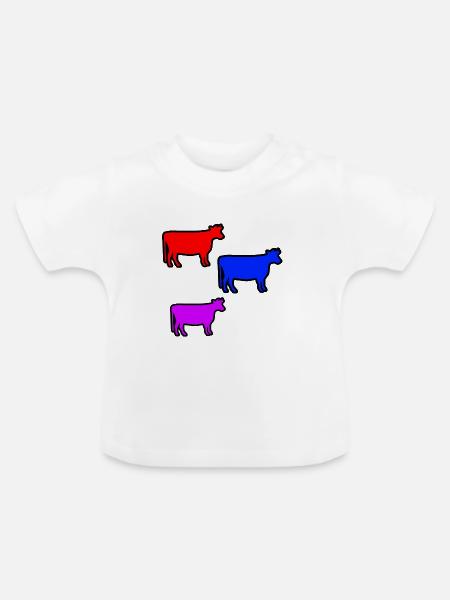 Kühe - Baby Bio-T-Shirt mit Rundhals - Weiß
