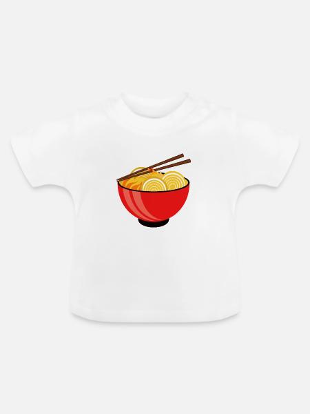 Schüssel Ramen - Baby Bio-T-Shirt mit Rundhals - Weiß