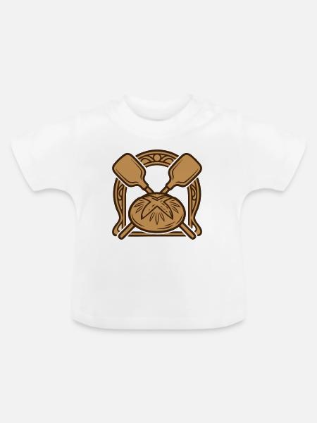Brotschieber Baecker Wappen - Baby Bio-T-Shirt mit Rundhals - Weiß
