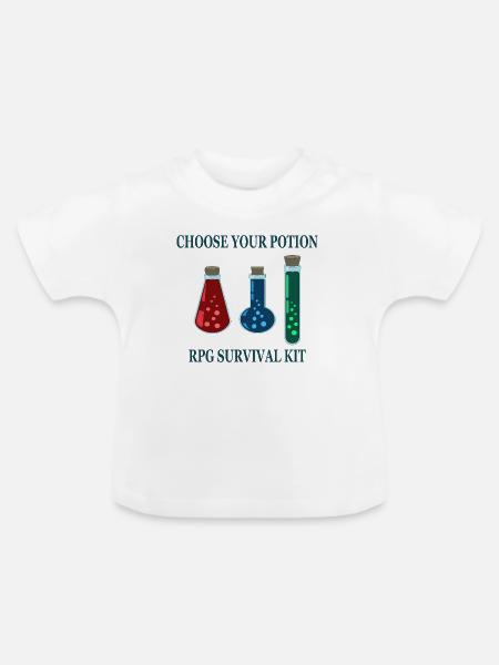 Wählen Sie Ihr Trankspiel - Baby Bio-T-Shirt mit Rundhals - Weiß
