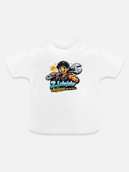 2. Lehrjahr - Anfänger war gestern - Baby Bio-T-Shirt mit Rundhals - Weiß