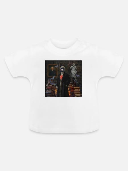 Übernatürliches Herz in der Bibliothek - Baby Bio-T-Shirt mit Rundhals - Weiß