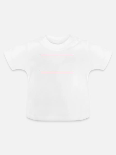 Linie Leer - Baby Bio-T-Shirt mit Rundhals - Weiß