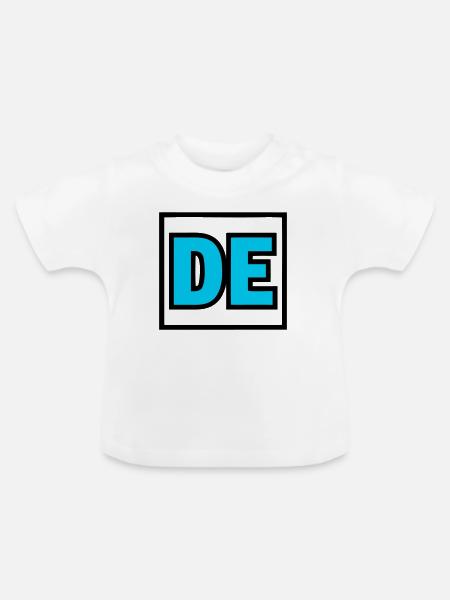 DE Initialen Buchstaben Logo - Baby Bio-T-Shirt mit Rundhals - Weiß