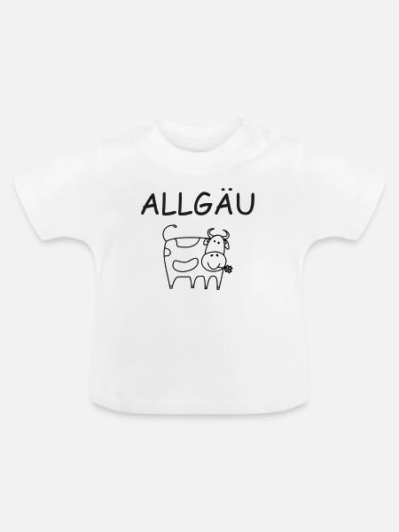 Allgäu Kuh - Baby Bio-T-Shirt mit Rundhals - Weiß