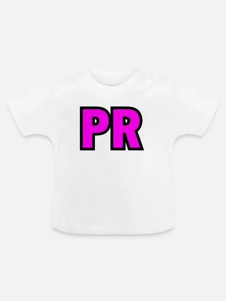 PR Initialen Block Logo - Baby Bio-T-Shirt mit Rundhals - Weiß