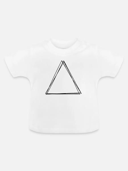 Dreieck handgezeichnet - Baby Bio-T-Shirt mit Rundhals - Weiß